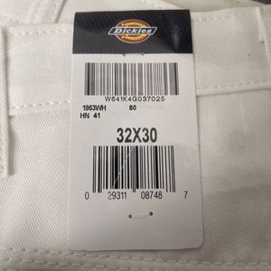Dickies Mens 32x30 White Painters Carpenters Pants Utility Artist Relaxed Fit